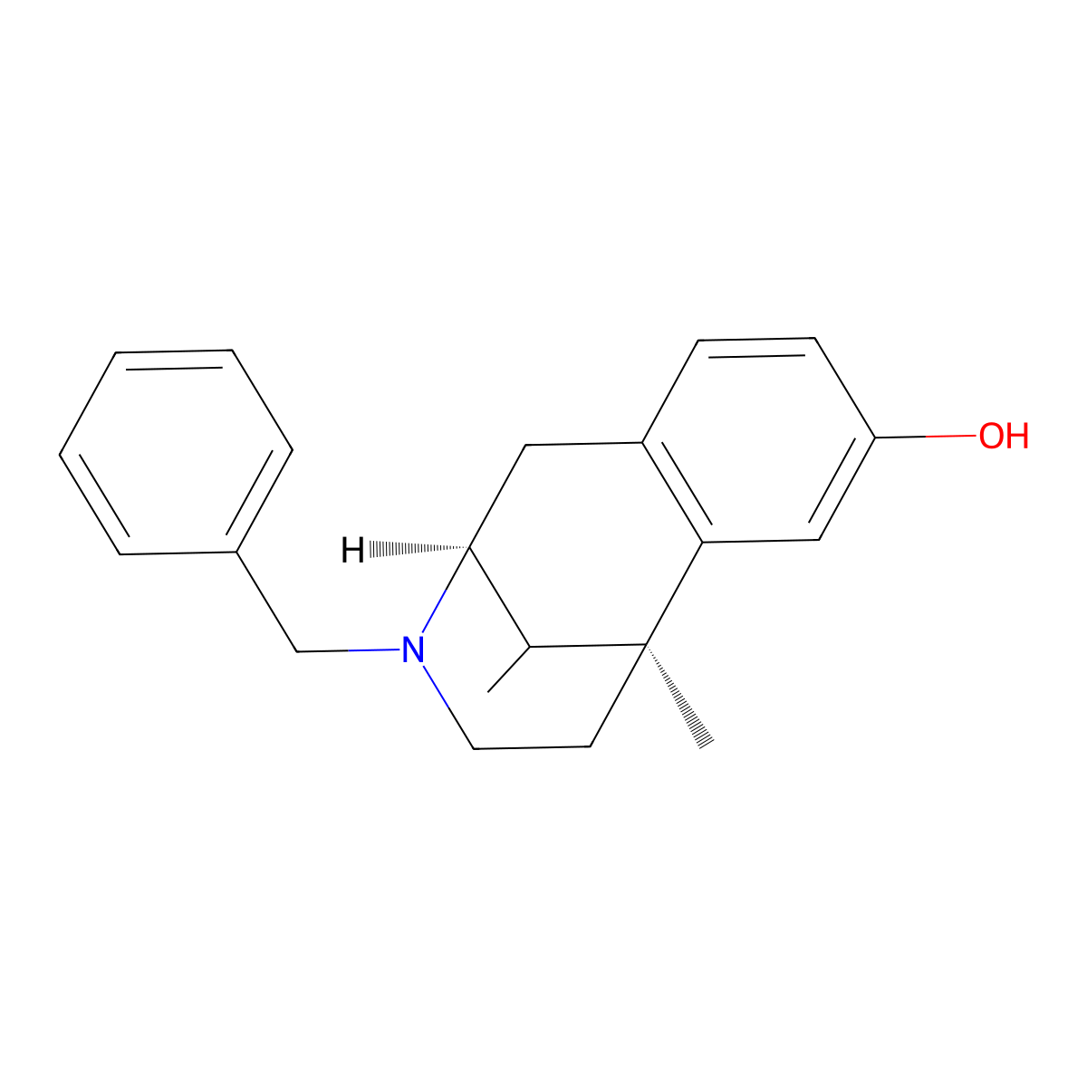 (2alpha,6alpha,11R*)-3-Benzyl-1,2,3,4,5,6-hexahydro-6,11-dimethyl-2,6-methano-3-benzazocin-8-ol molecular structure, CAS 57573-46-3
