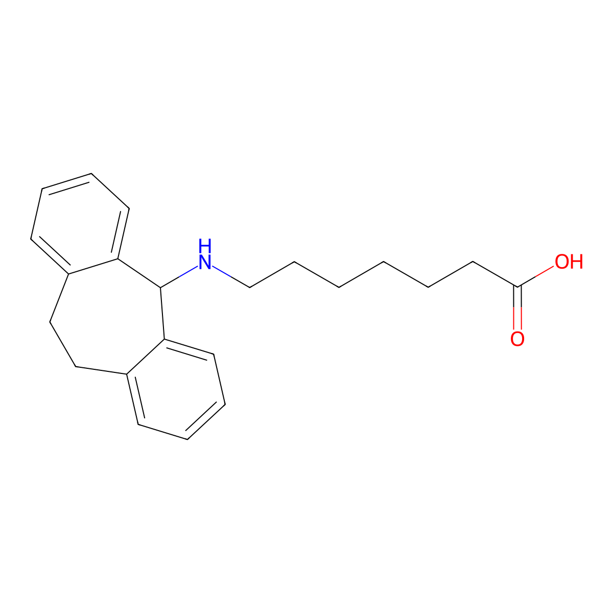 Amineptine molecular structure, CAS 57574-09-1