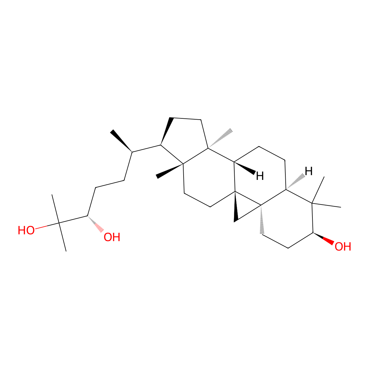 (24S)-Cycloartane-3|A,24,25-triol molecular structure, CAS 57576-29-1