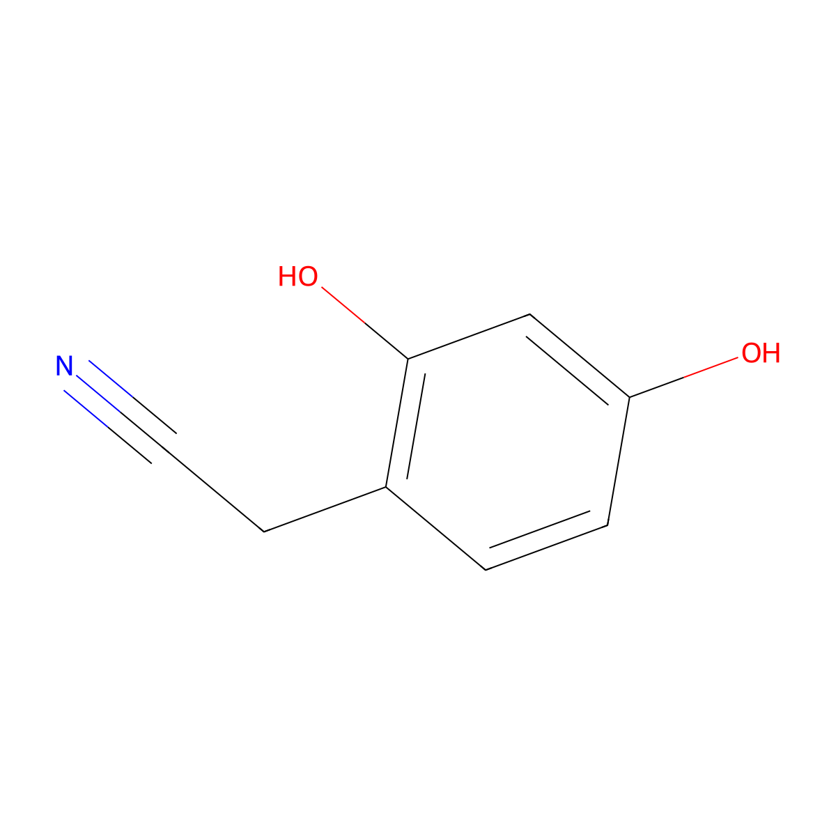 (2,4-Dihydroxyphenyl)acetonitrile molecular structure, CAS 57576-34-8
