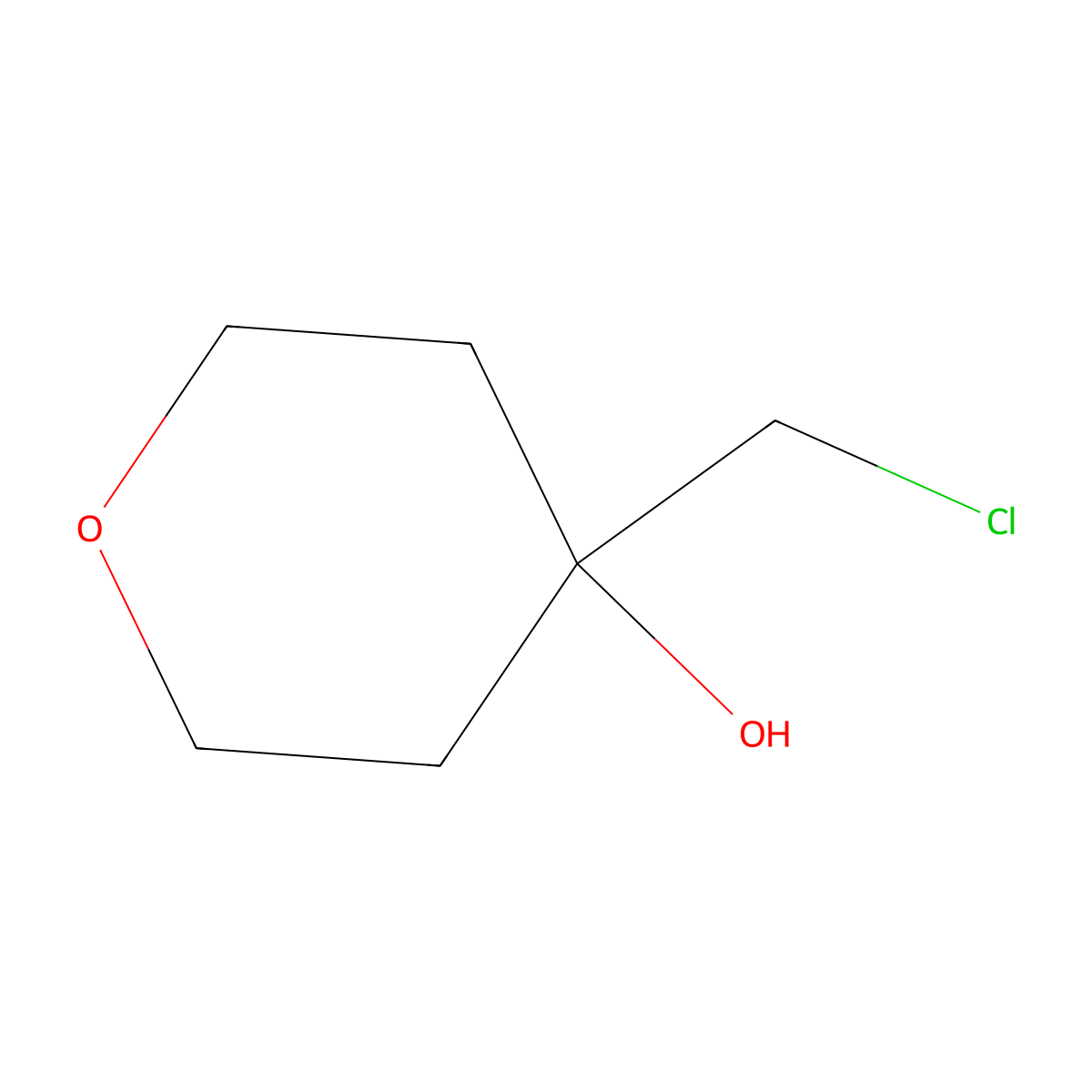 4-(Chloromethyl)oxan-4-ol molecular structure, CAS 57576-86-0