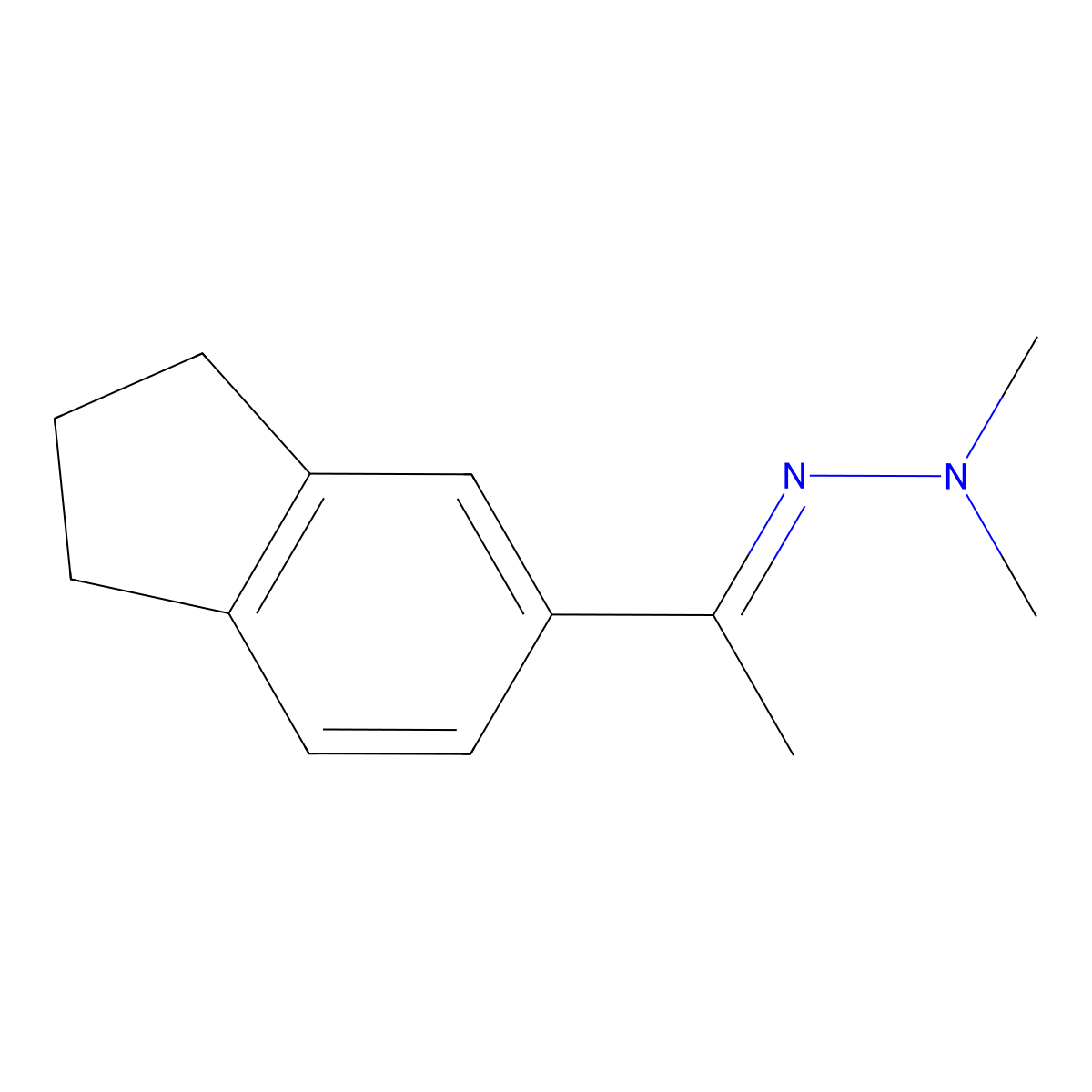 2-[1-(2,3-Dihydro-1h-inden-5-yl)ethylidene]-1,1-dimethylhydrazine molecular structure, CAS 5758-13-4