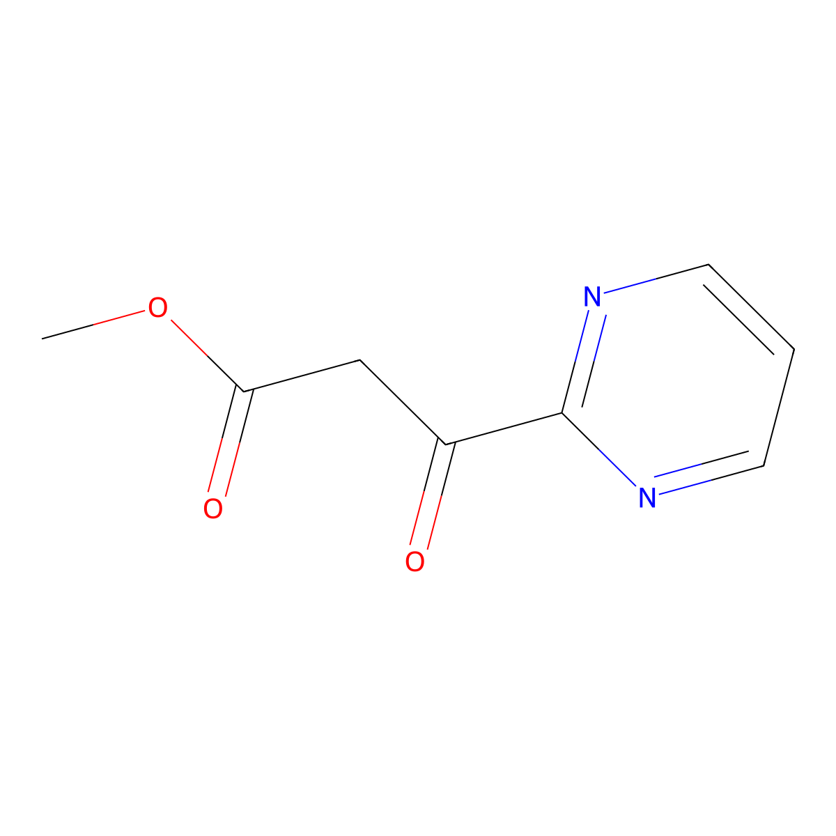 Methyl 3-oxo-3-(pyrimidin-2-yl)propanoate molecular structure, CAS 57582-13-5