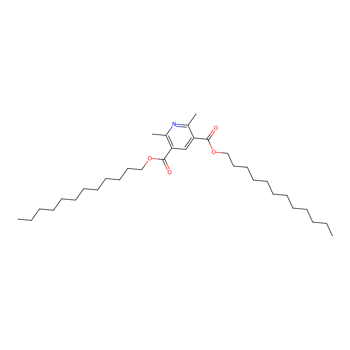 Didodecyl 2,6-dimethyl-3,5-pyridinedicarboxylate molecular structure, CAS 57582-77-1