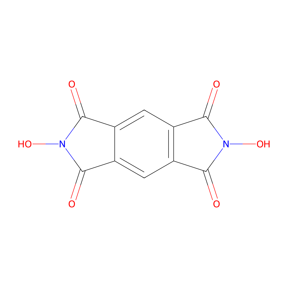 N,N'-Dihydroxypyromellitimide molecular structure, CAS 57583-53-6