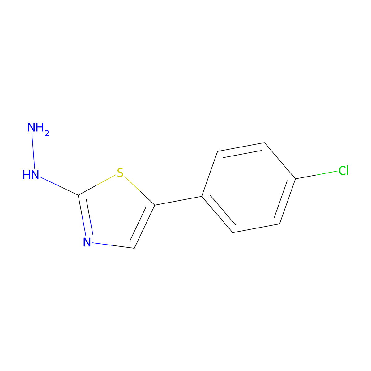 5-(4-Chlorophenyl)-2-hydrazinylthiazole molecular structure, CAS 575838-87-8