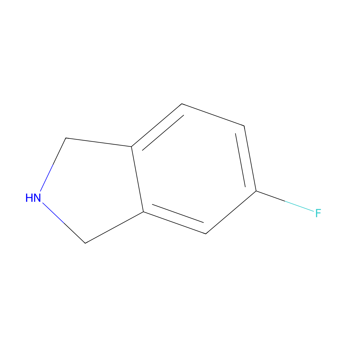 5-Fluoro-2,3-dihydro-1H-isoindole molecular structure, CAS 57584-71-1