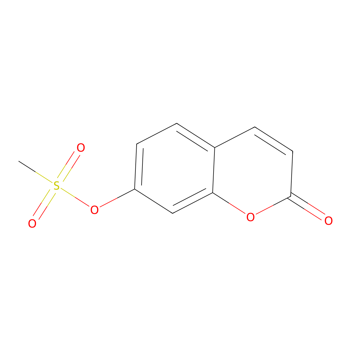 2H-1-Benzopyran-2-one, 7-[(methylsulfonyl)oxy]- molecular structure, CAS 57585-55-4