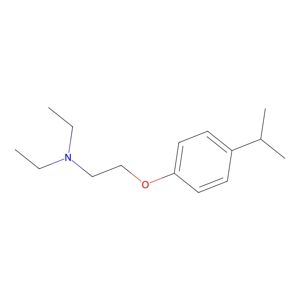 Ethanamine, N,N-diethyl-2-[4-(1-methylethyl)phenoxy]- molecular structure, CAS 57586-09-1