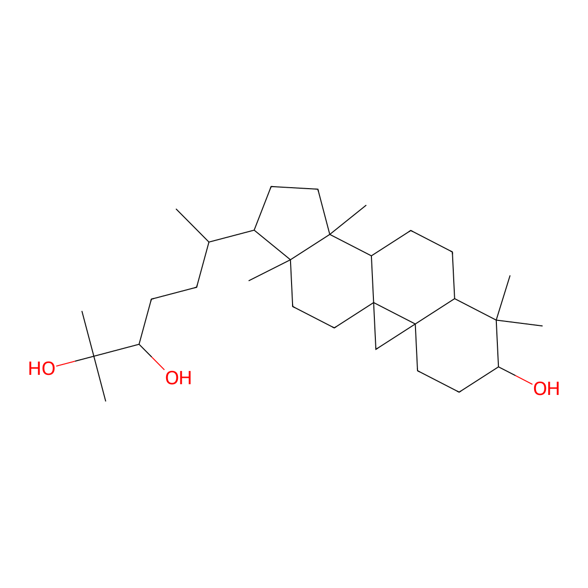 (24R)-Cycloartane-3beta,24,25-triol molecular structure, CAS 57586-98-8