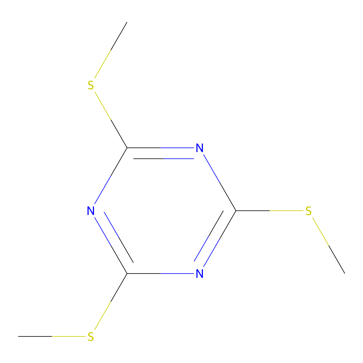 2,4,6-Tris(methylthio)-1,3,5-triazine molecular structure, CAS 5759-58-0