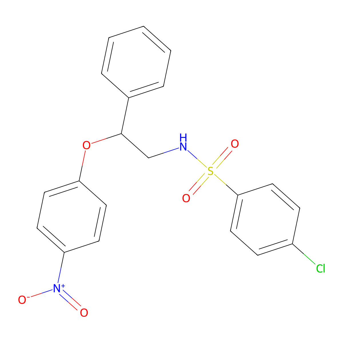 4-Chloro-N-[2-(4-nitrophenoxy)-2-phenylethyl]benzene-1-sulfonamide molecular structure, CAS 5759-73-9