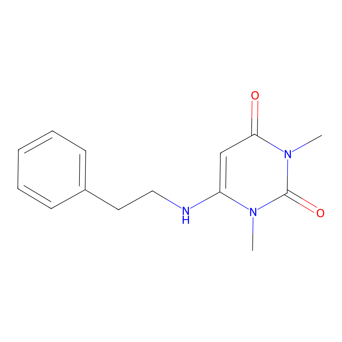 1,3-Dimethyl-6-(2-phenylethylamino)pyrimidine-2,4-dione molecular structure, CAS 5759-78-4