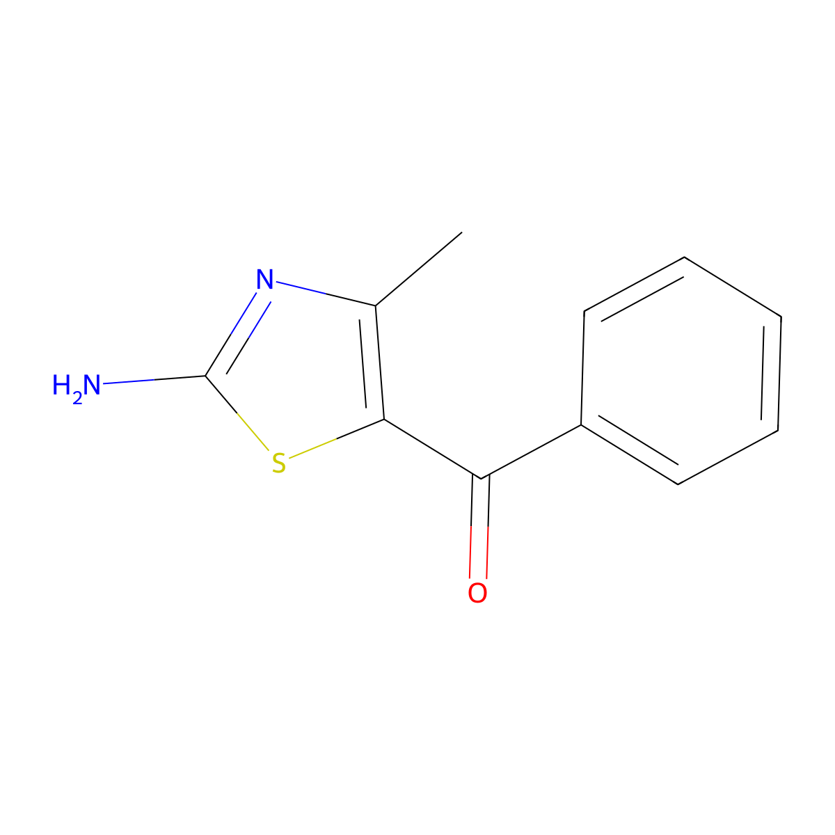 5-Benzoyl-4-methyl-1,3-thiazol-2-amine molecular structure, CAS 57591-74-9