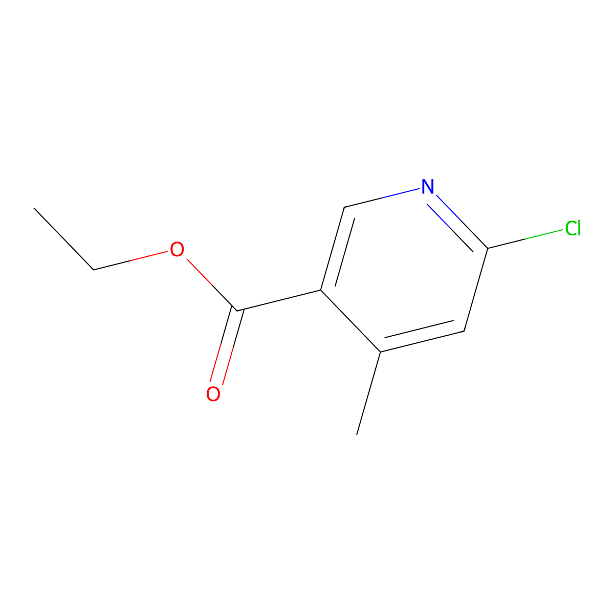 Ethyl 6-chloro-4-methylnicotinate molecular structure, CAS 57591-95-4