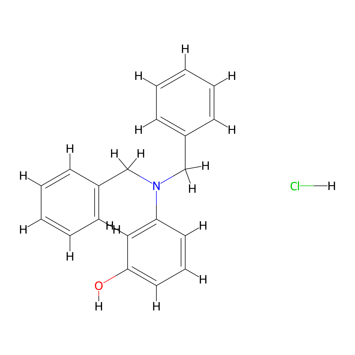 3-(Dibenzylamino)phenol;hydrochloride molecular structure, CAS 57597-30-5