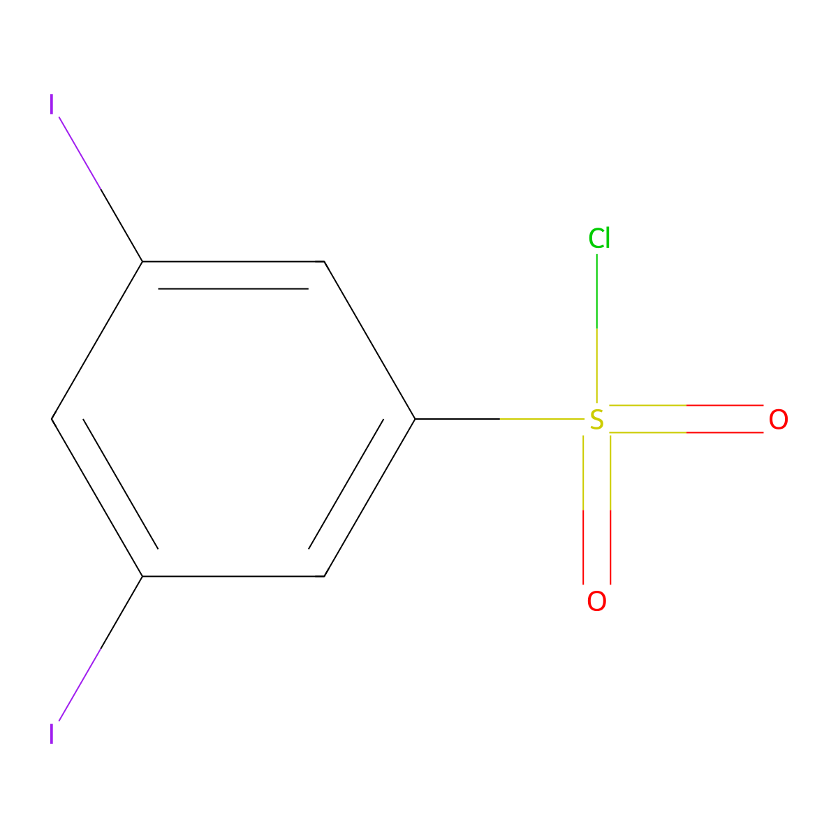 3,5-Diiodobenzene-1-sulfonyl chloride molecular structure, CAS 57598-13-7