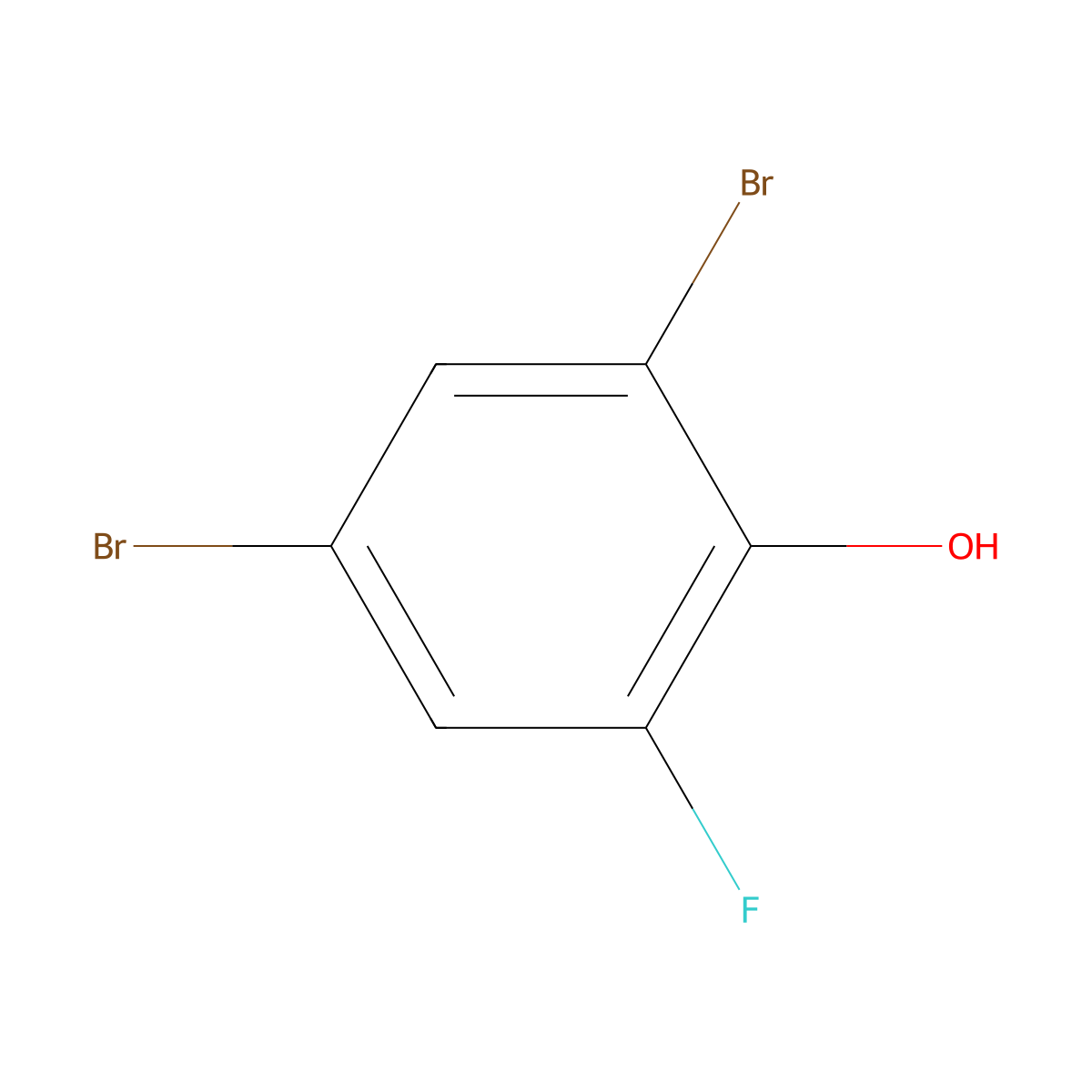 2,4-Dibromo-6-fluorophenol molecular structure, CAS 576-86-3