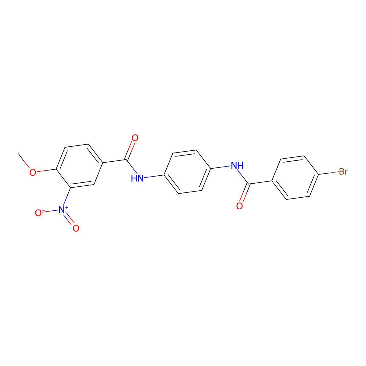 N-[4-(4-Bromobenzamido)phenyl]-4-methoxy-3-nitrobenzamide molecular structure, CAS 5760-29-2