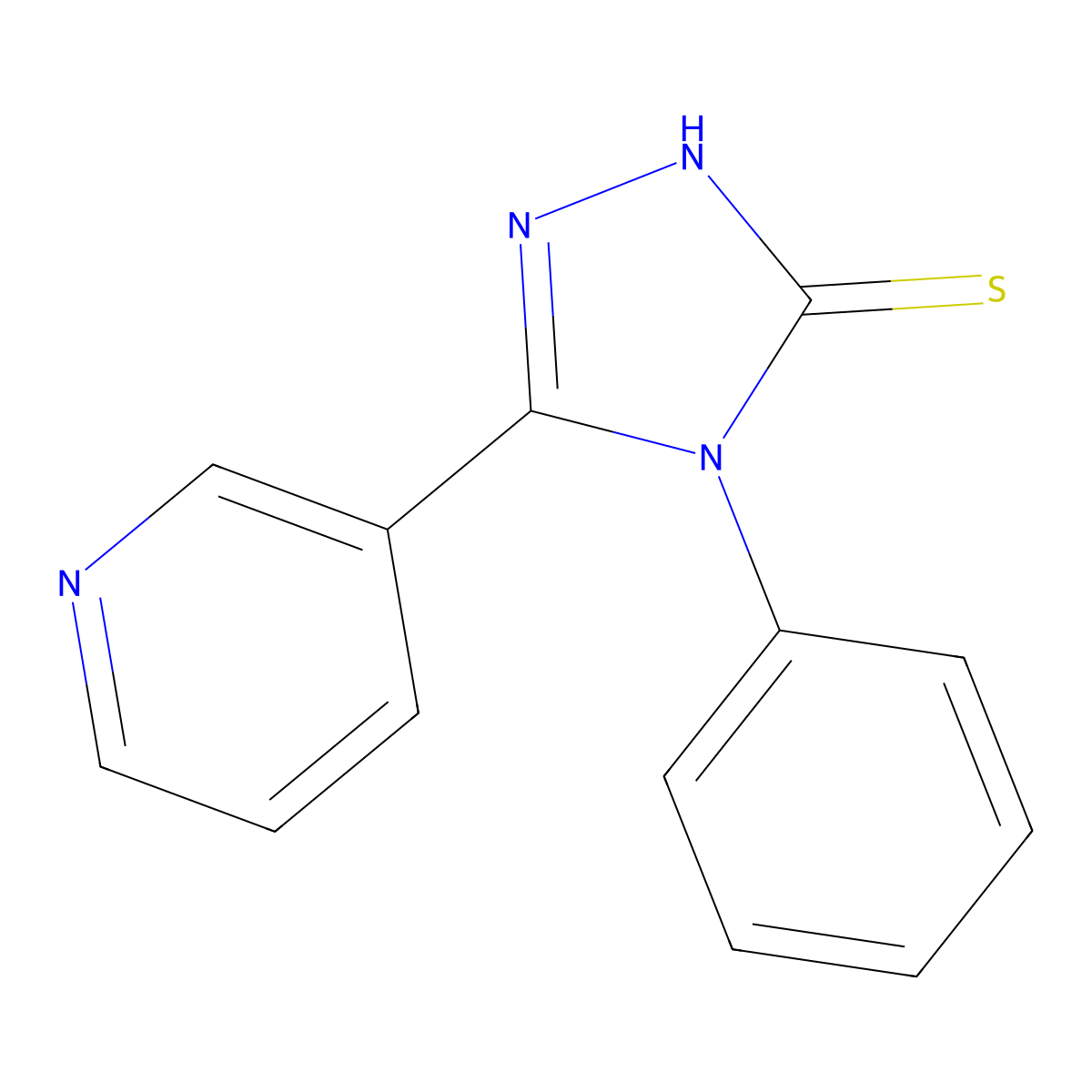 4-Phenyl-5-pyridin-3-yl-4H-[1,2,4]triazole-3-thiol molecular structure, CAS 57600-03-0