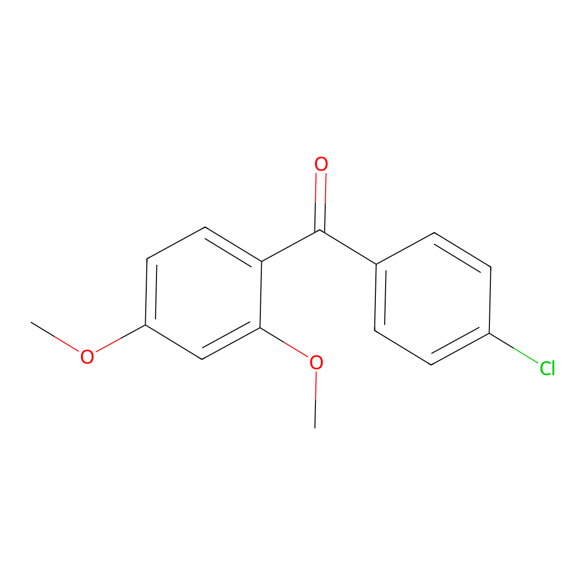 (4-Chlorophenyl)(2,4-dimethoxyphenyl)methanone molecular structure, CAS 57600-76-7