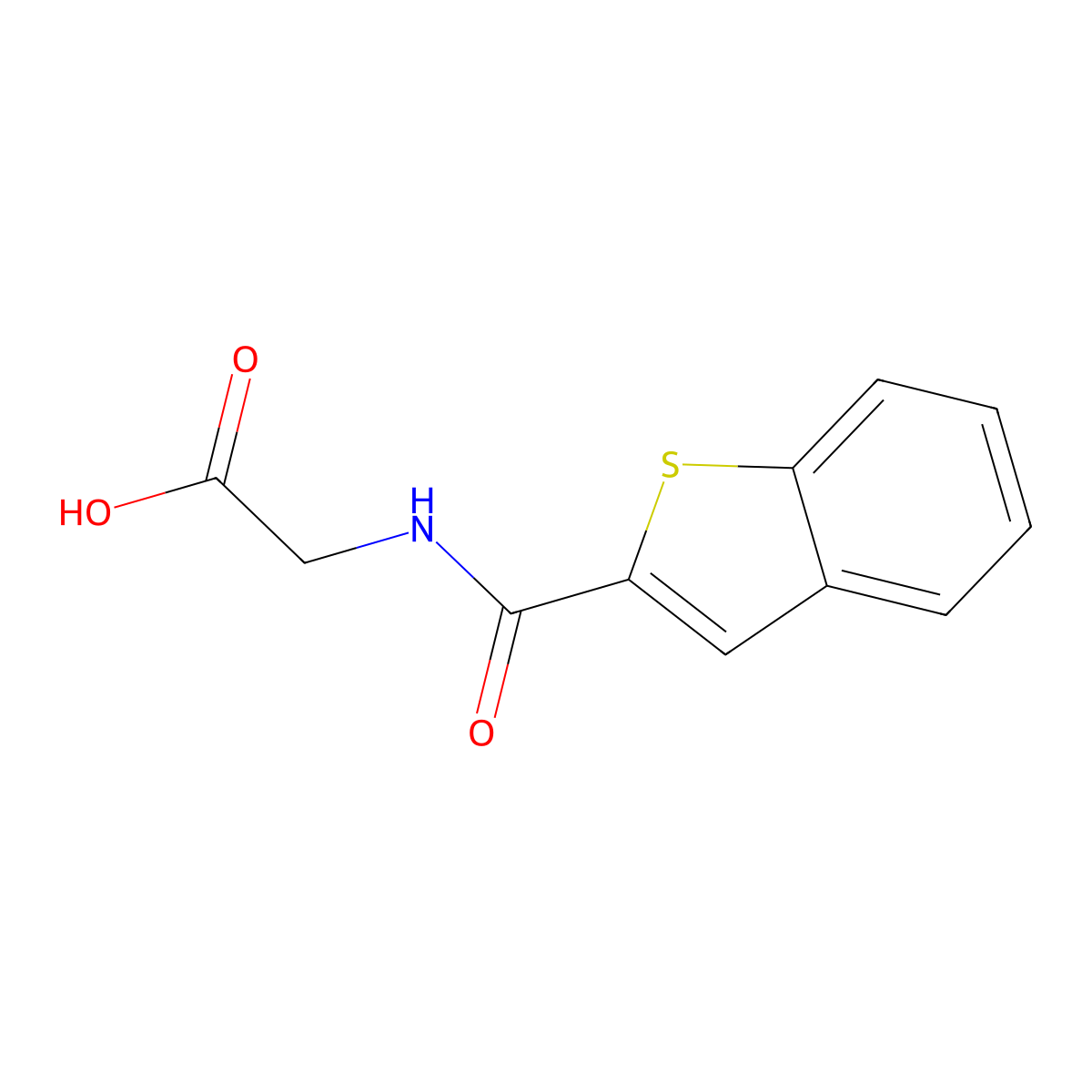 2-(Benzothiophene-2-carboxamido)acetic acid molecular structure, CAS 57601-43-1