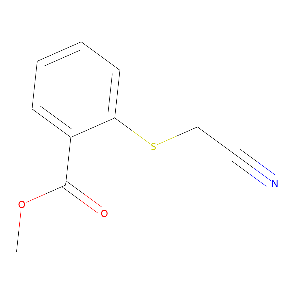 Methyl 2-[(Cyanomethyl)thio]benzoate molecular structure, CAS 57601-89-5