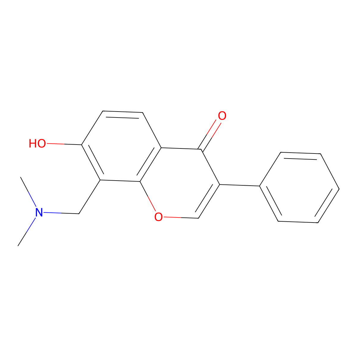 8-[(dimethylamino)methyl]-7-hydroxy-3-phenyl-4H-chromen-4-one molecular structure, CAS 5761-07-9