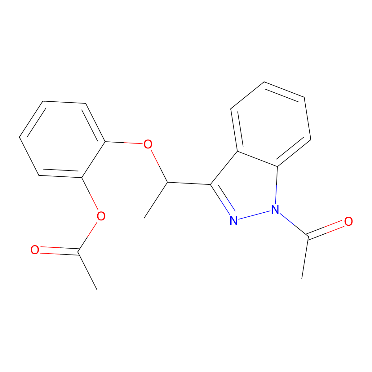 2-[(1-acetyl-1H-indazol-3-yl)ethoxy]phenyl acetate molecular structure, CAS 5761-08-0