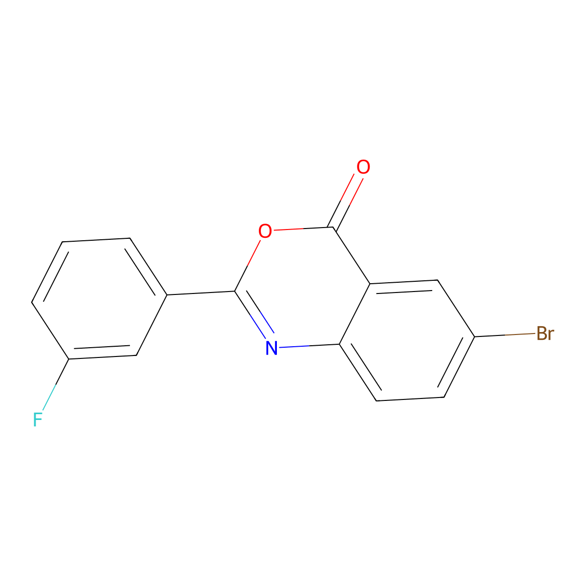 6-bromo-2-(3-fluorophenyl)-4H-3,1-benzoxazin-4-one molecular structure, CAS 5761-13-7