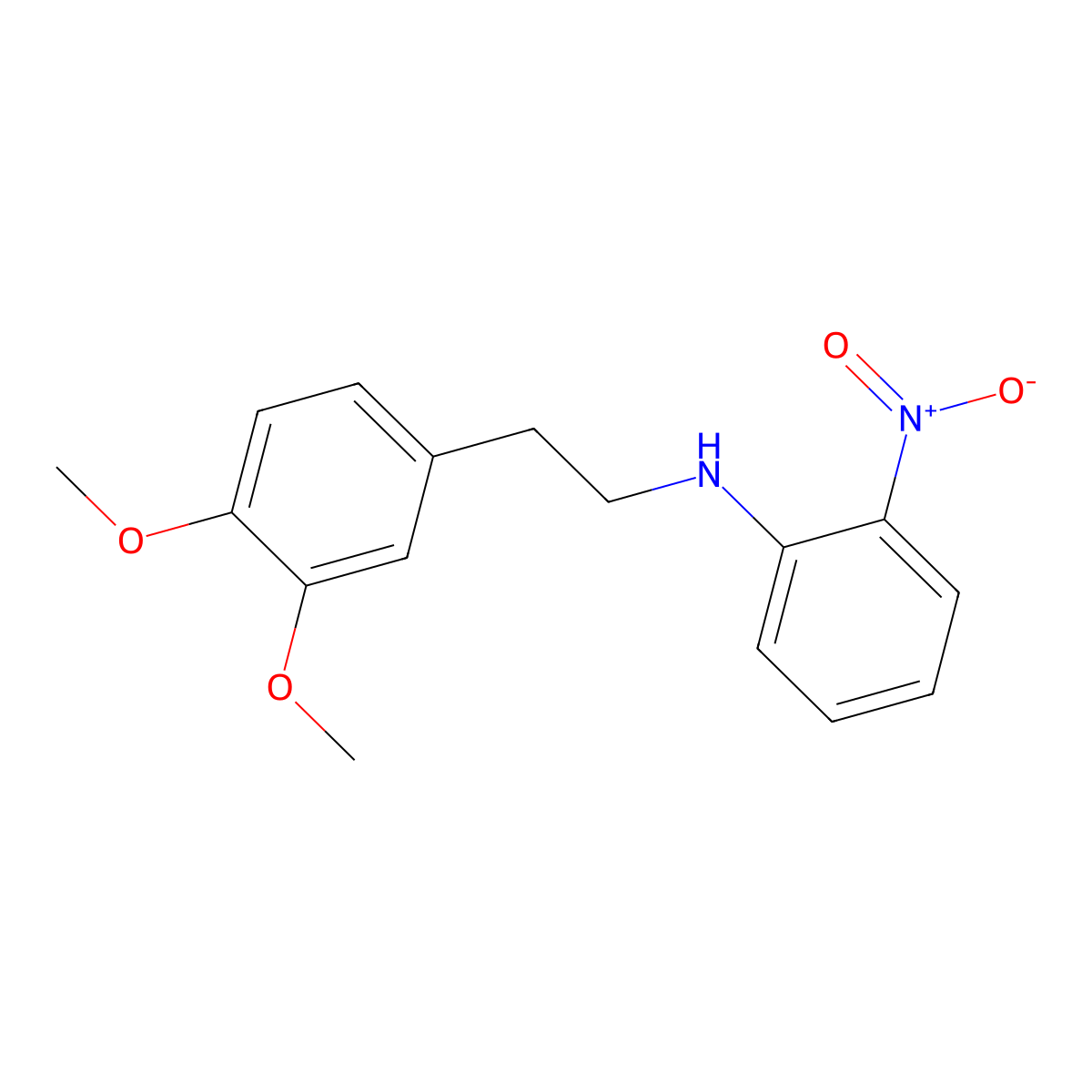 N-[2-(3,4-Dimethoxyphenyl)ethyl]-2-nitroaniline molecular structure, CAS 5761-36-4