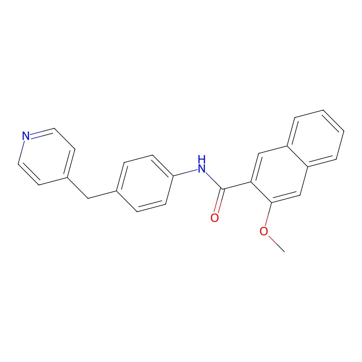 3-methoxy-N-[4-(4-pyridinylmethyl)phenyl]-2-naphthamide molecular structure, CAS 5761-39-7