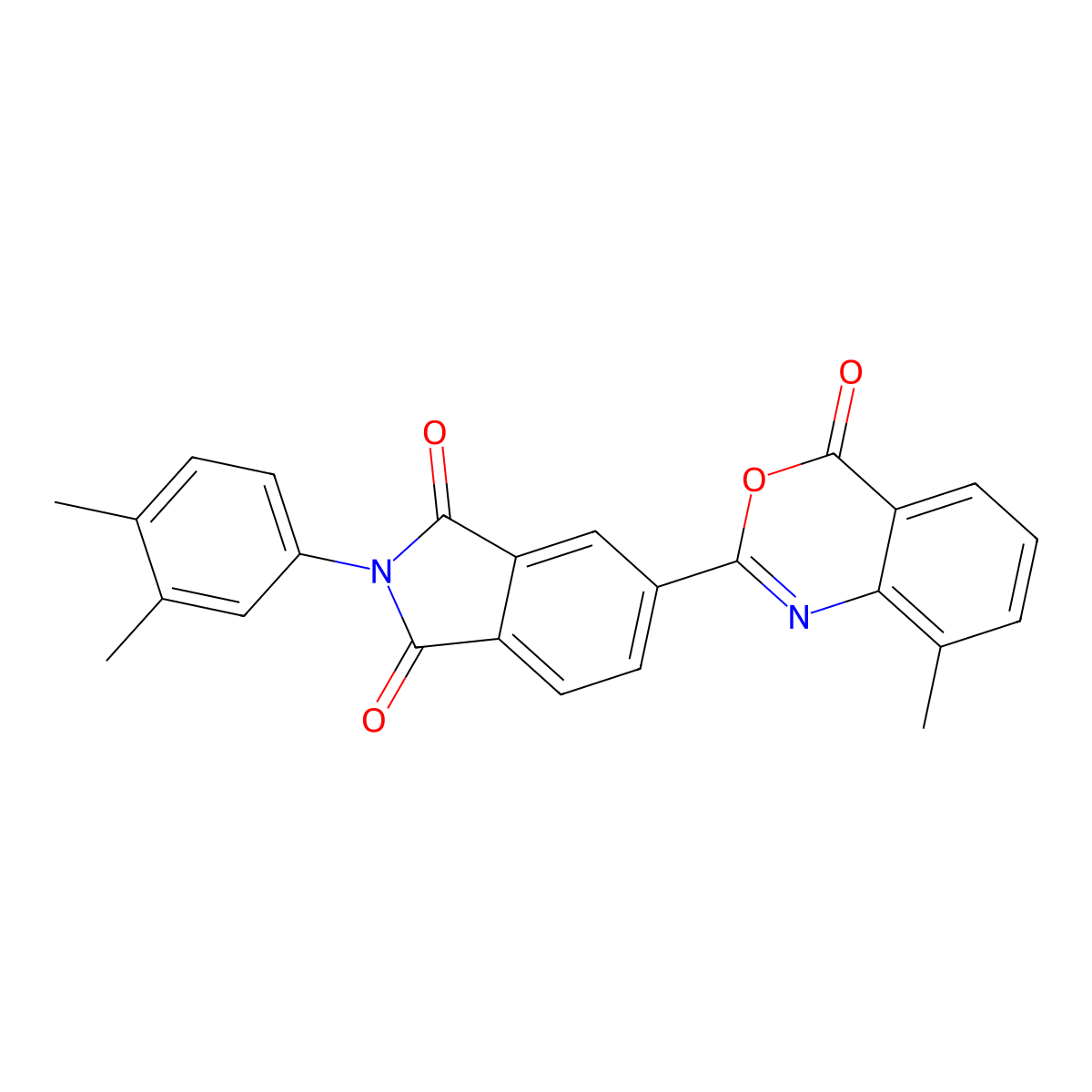 2-(3,4-dimethylphenyl)-5-(8-methyl-4-oxo-4H-3,1-benzoxazin-2-yl)-1H-isoindole-1,3(2H)-dione molecular structure, CAS 5761-66-0