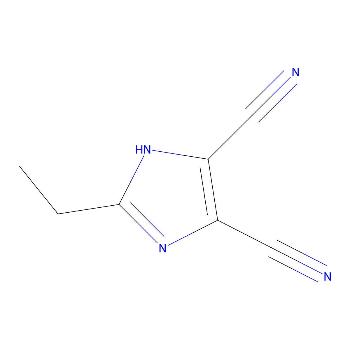 2-ethyl-1H-imidazole-4,5-dicarbonitrile molecular structure, CAS 57610-38-5