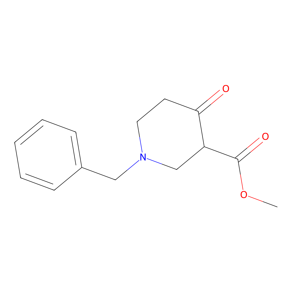 Methyl 1-benzyl-4-oxo-3-piperidinecarboxylate molecular structure, CAS 57611-47-9