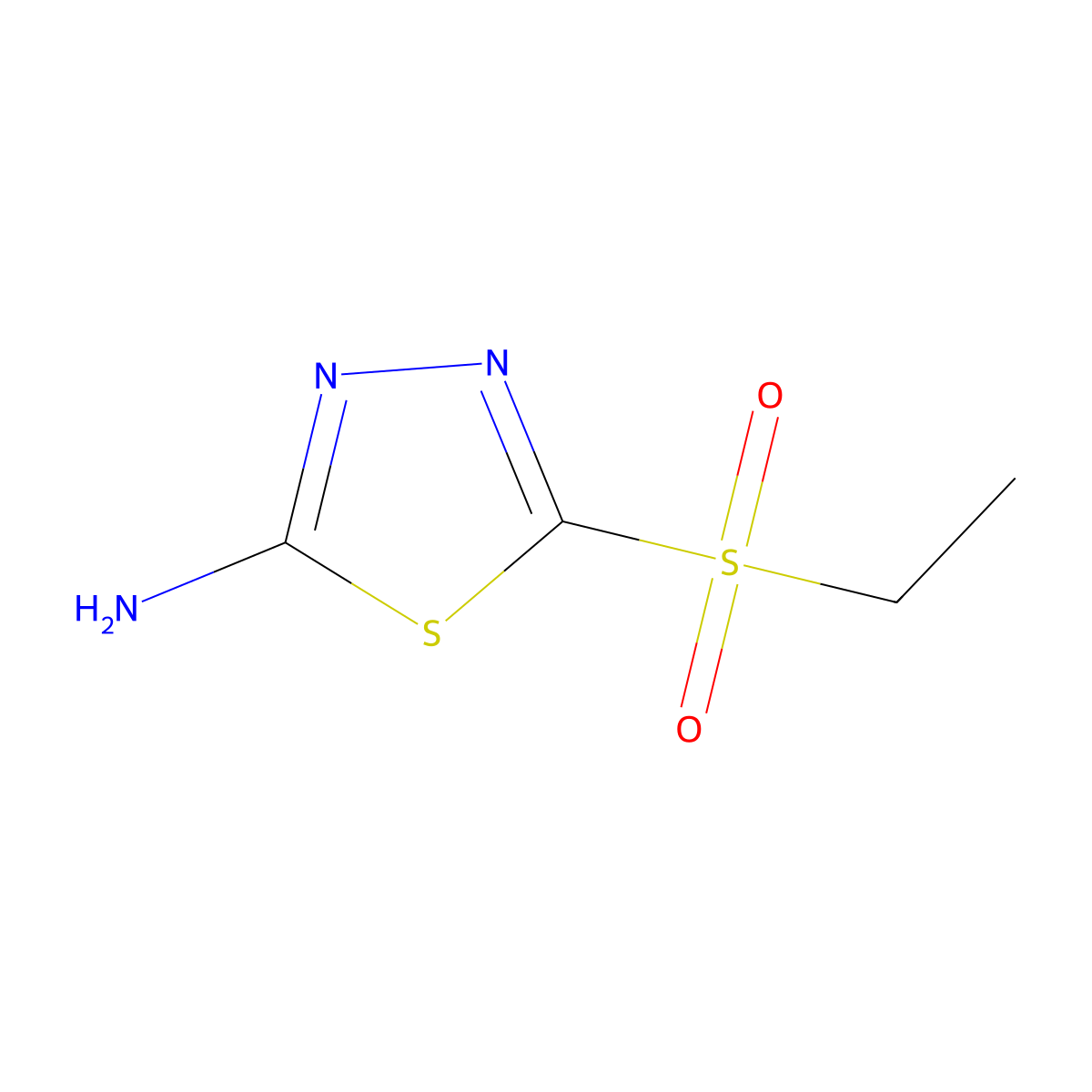 5-(Ethylsulfonyl)-1,3,4-thiadiazol-2-amine molecular structure, CAS 57615-30-2