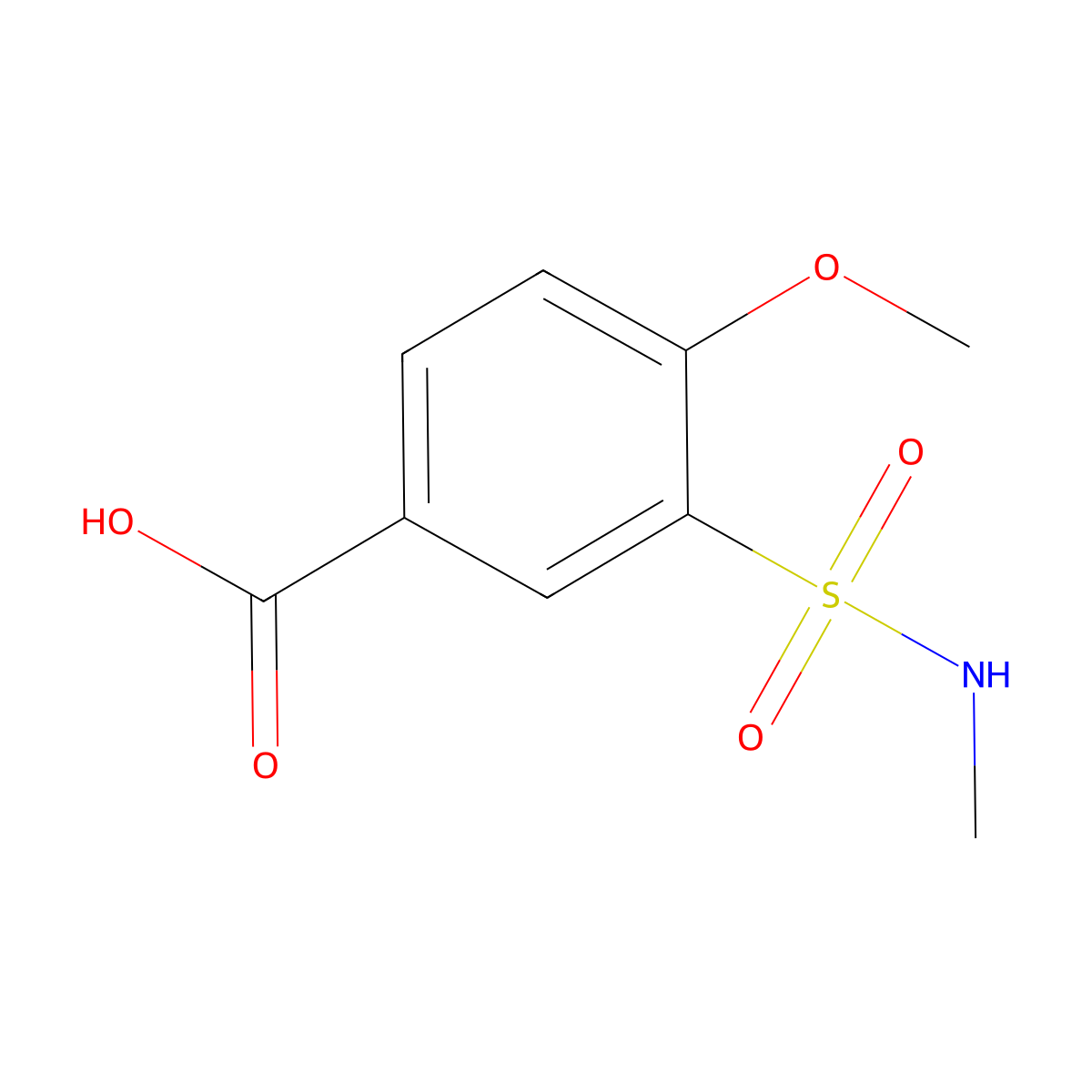 4-Methoxy-3-(methylsulfamoyl)benzoic acid molecular structure, CAS 576169-99-8
