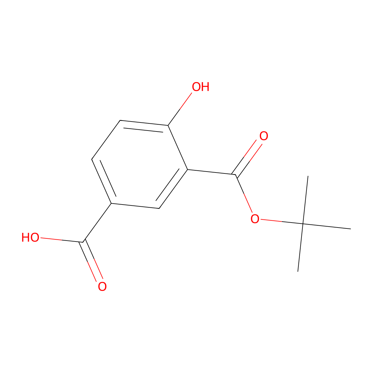 3-[(Tert-butoxy)carbonyl]-4-hydroxybenzoic acid molecular structure, CAS 576170-39-3