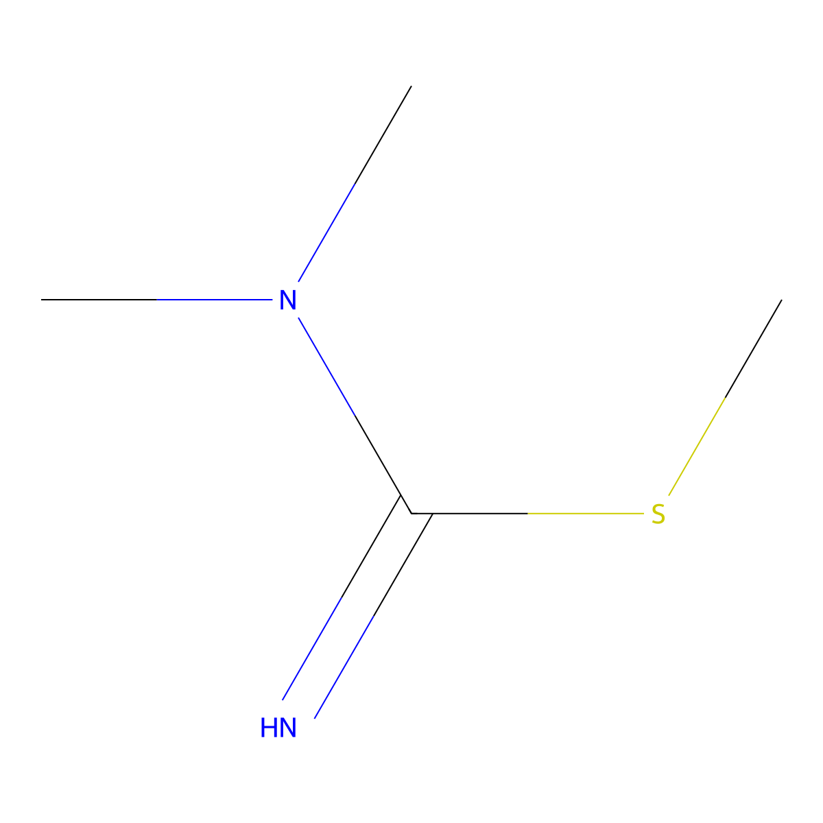 Carbamimidothioic acid, N,N-dimethyl-, methyl ester molecular structure, CAS 57618-94-7