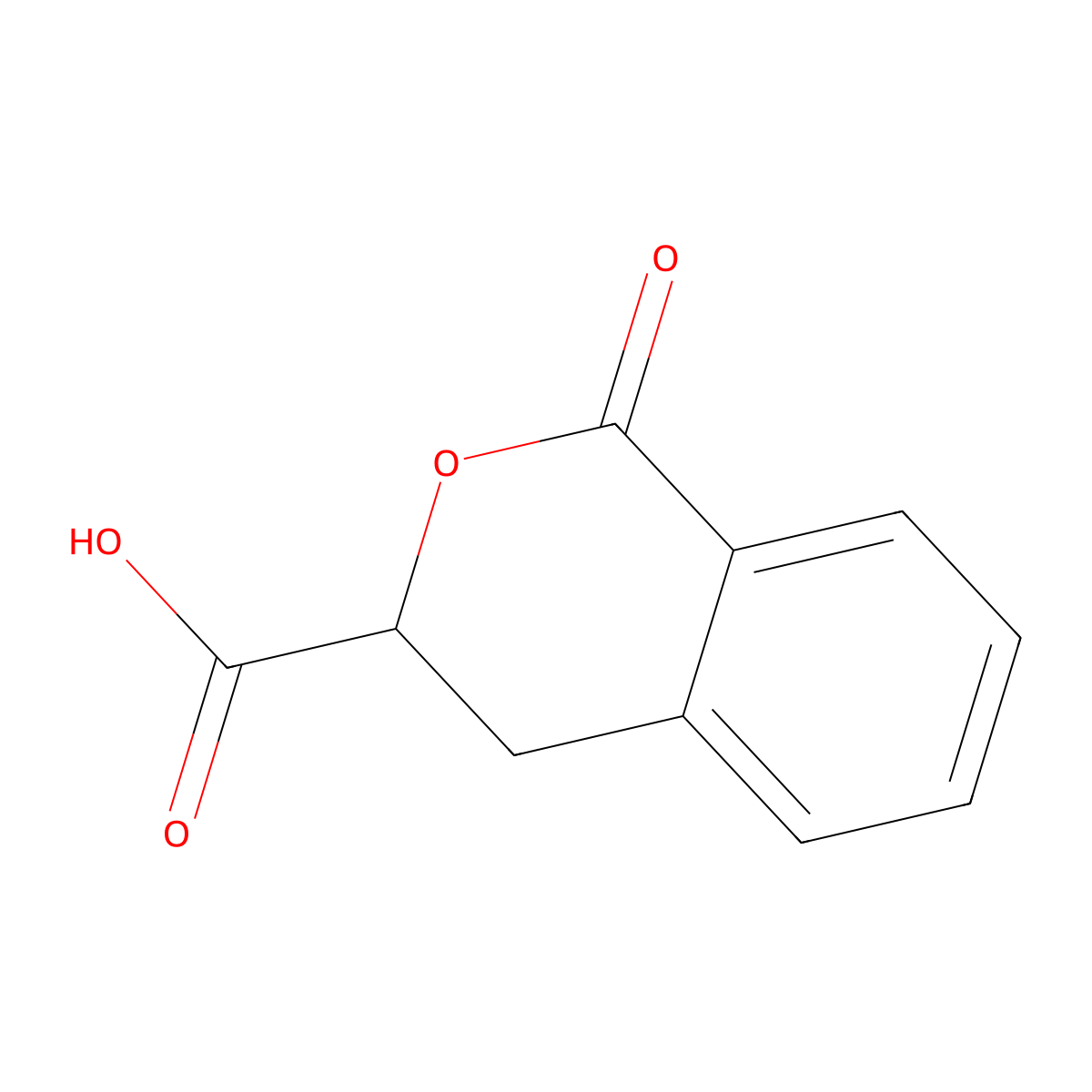 1-oxo-3,4-dihydro-1H-2-benzopyran-3-carboxylic acid molecular structure, CAS 5762-27-6