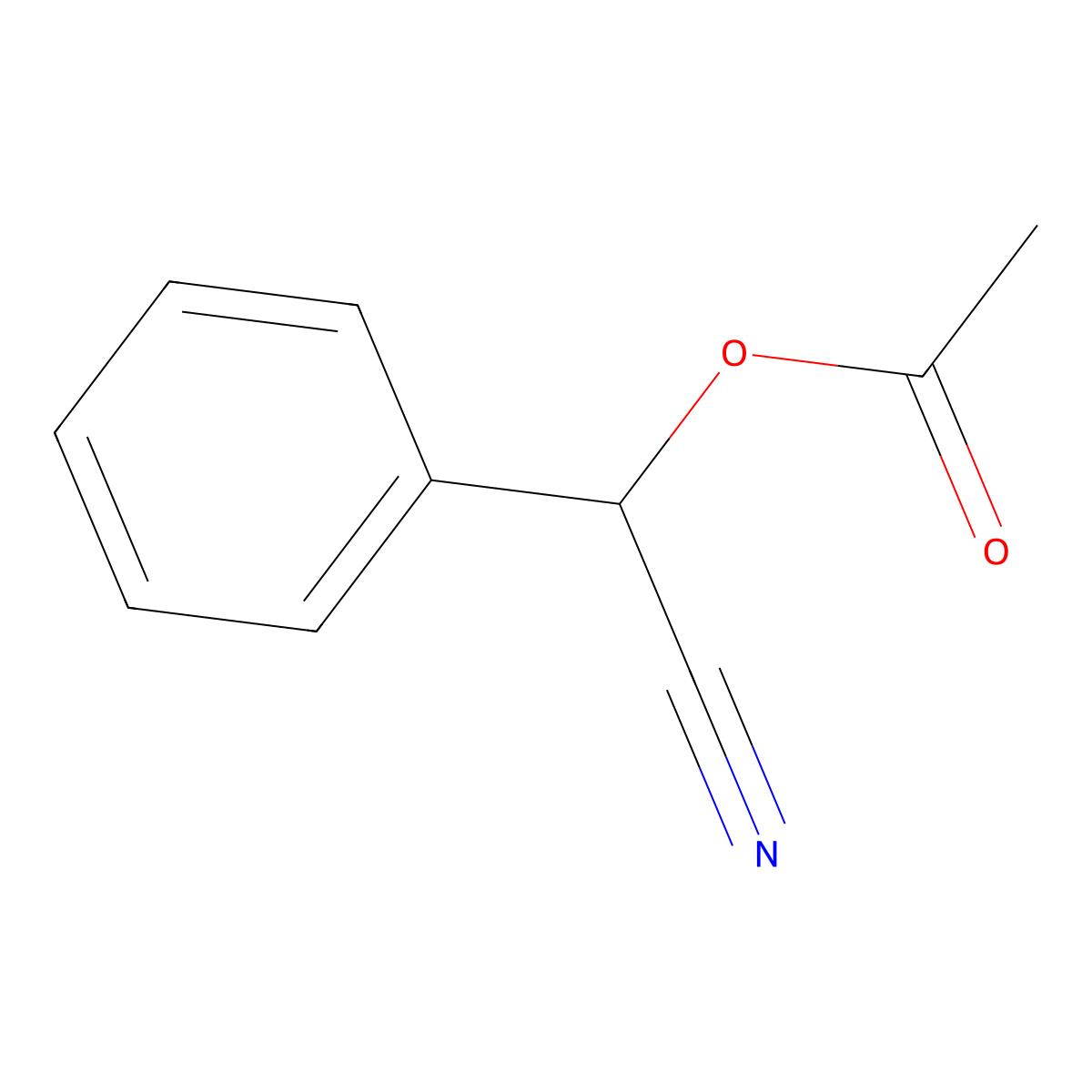 Cyano(phenyl)methyl acetate molecular structure, CAS 5762-35-6