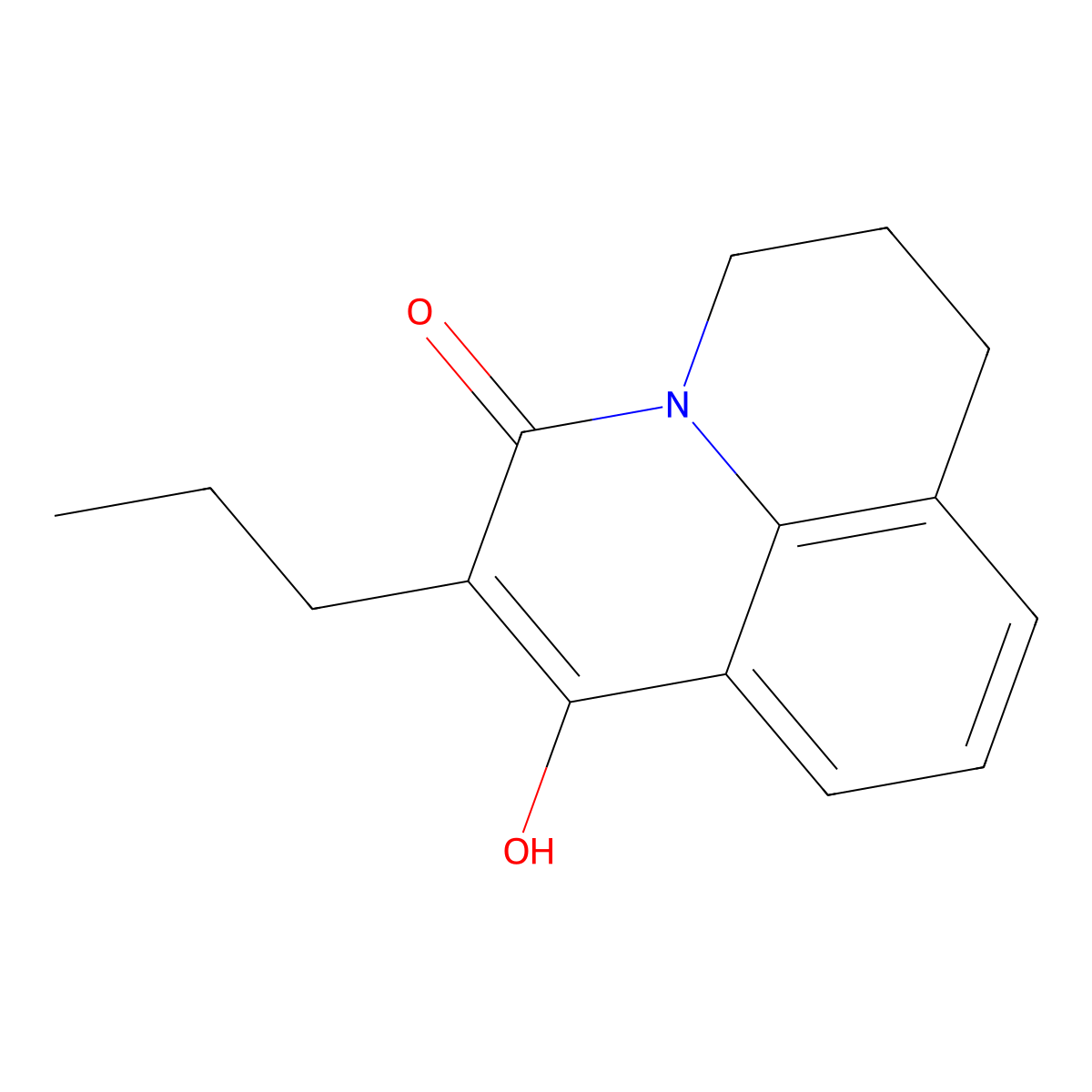7-hydroxy-6-propyl-2,3-dihydro-1H,5H-pyrido[3,2,1-ij]quinolin-5-one molecular structure, CAS 57625-51-1