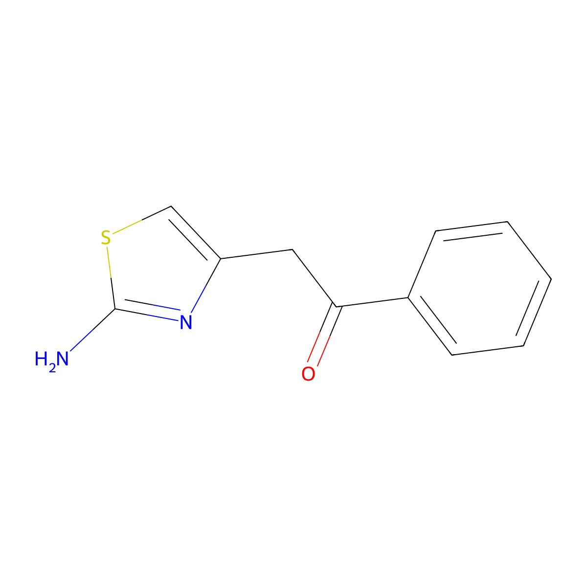 2-(2-Amino-1,3-thiazol-4-yl)-1-phenylethan-1-one molecular structure, CAS 57626-32-1