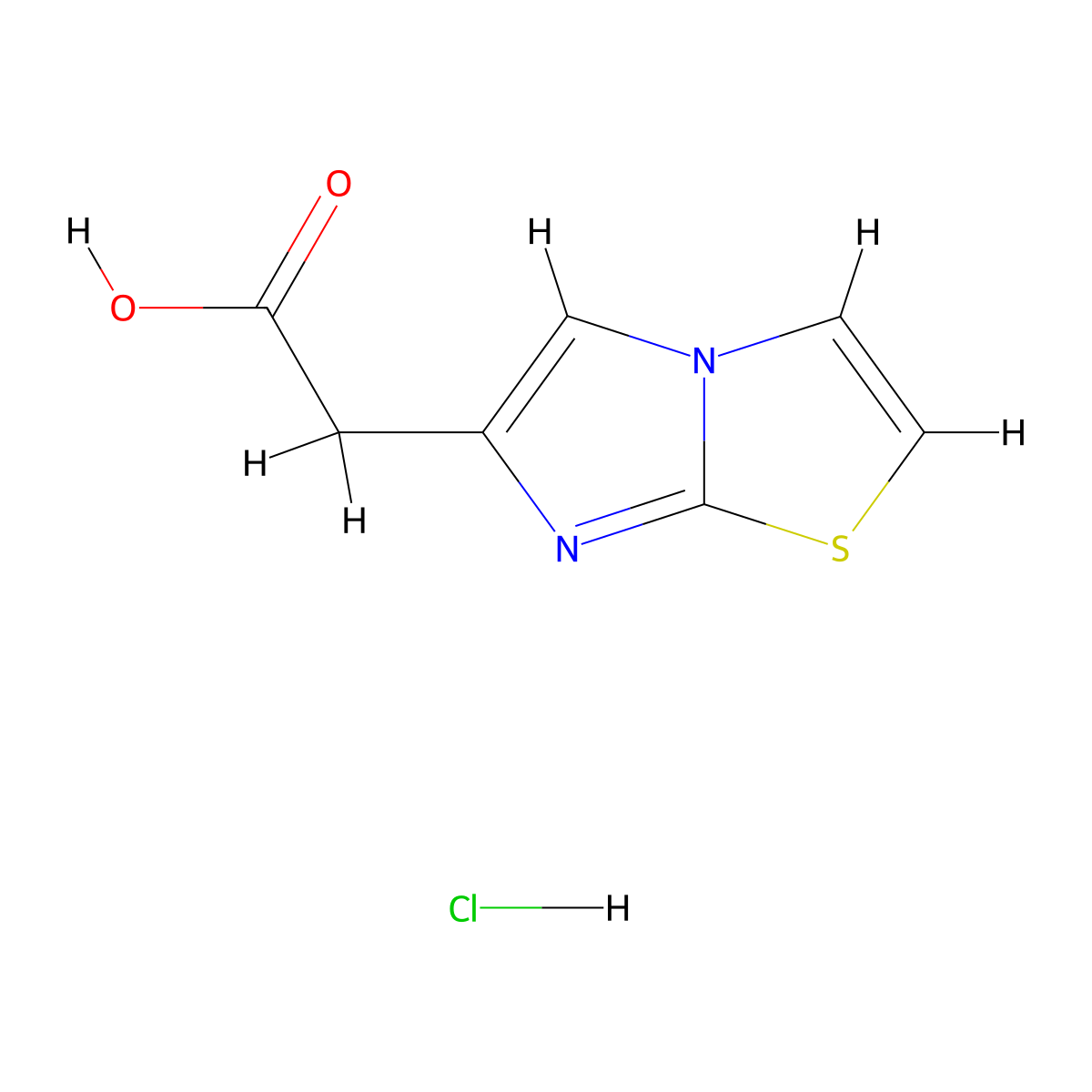 2-(Imidazo[2,1-b]thiazol-6-yl)acetic acid hydrochloride molecular structure, CAS 57626-36-5