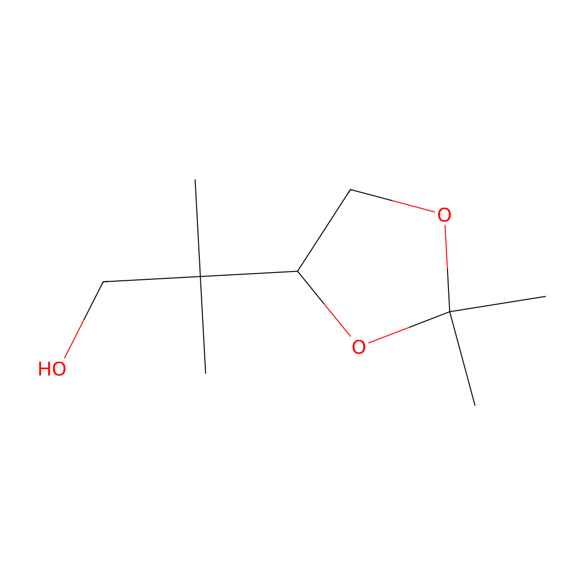 2-(2,2-Dimethyl-1,3-dioxolan-4-yl)-2-methylpropan-1-ol molecular structure, CAS 57626-77-4
