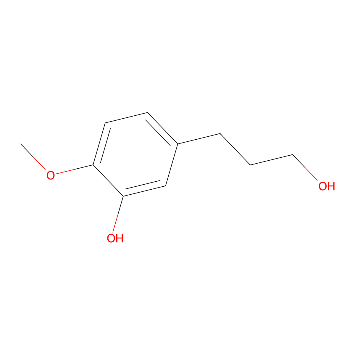 5-(3-Hydroxypropyl)-2-methoxyphenol molecular structure, CAS 57627-75-5