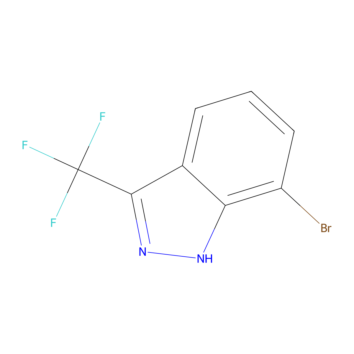7-Bromo-3-(trifluoromethyl)-1H-indazole molecular structure, CAS 57631-12-6
