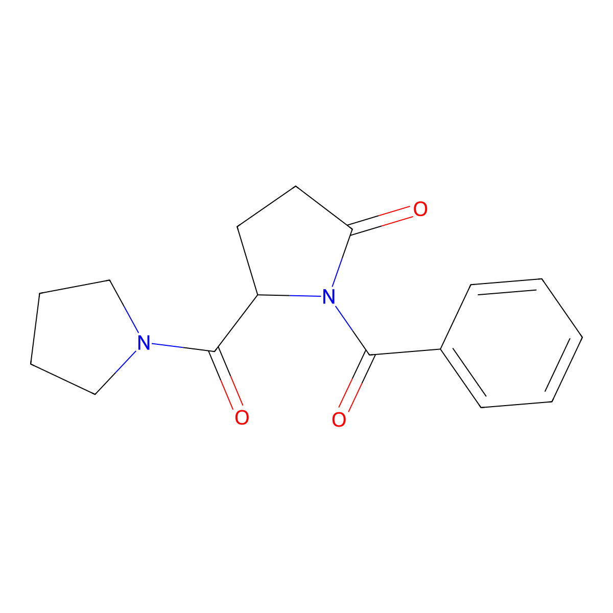 1-Benzoyl-5-(pyrrolidine-1-carbonyl)pyrrolidin-2-one molecular structure, CAS 57632-71-0