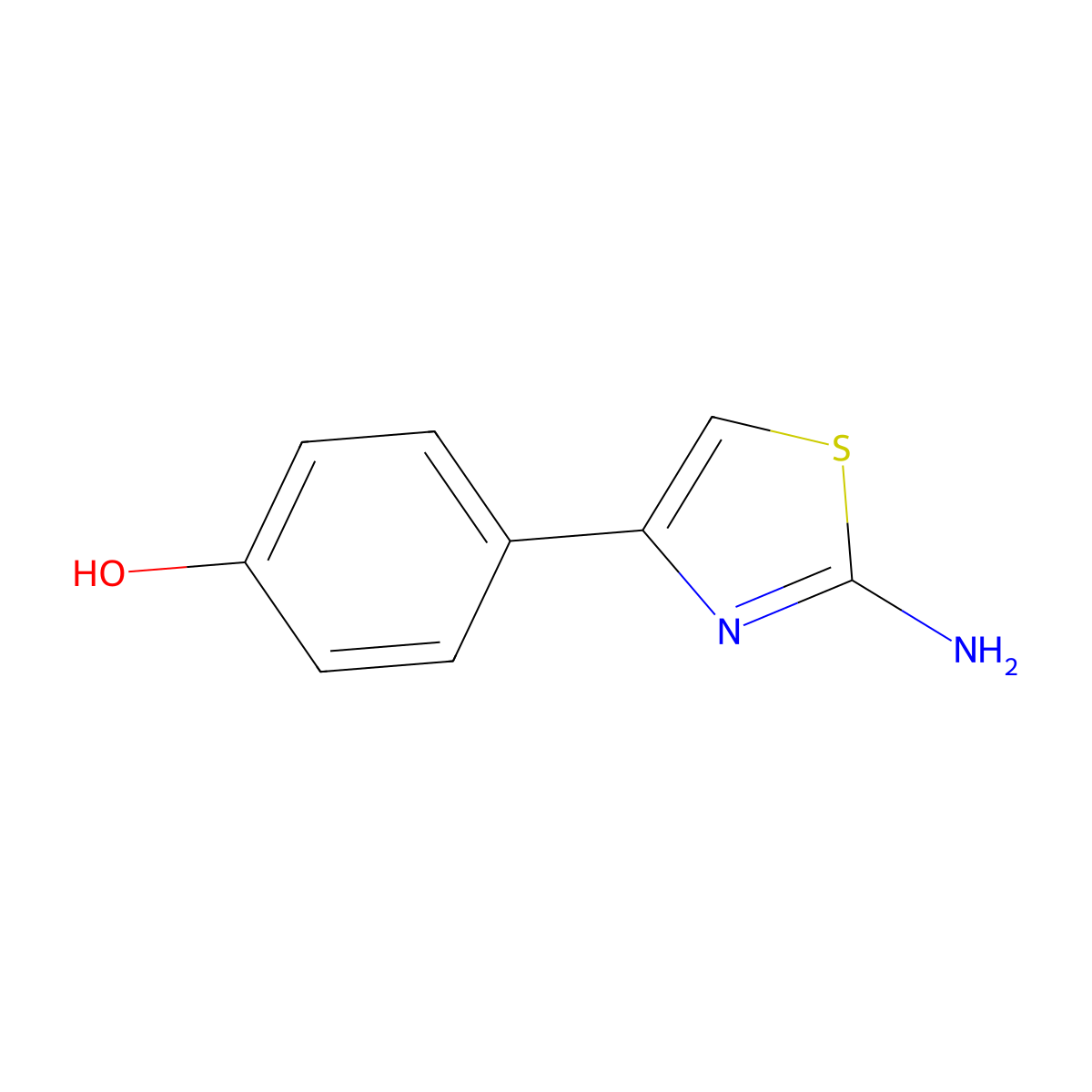 4-(2-Amino-1,3-thiazol-4-yl)phenol molecular structure, CAS 57634-55-6