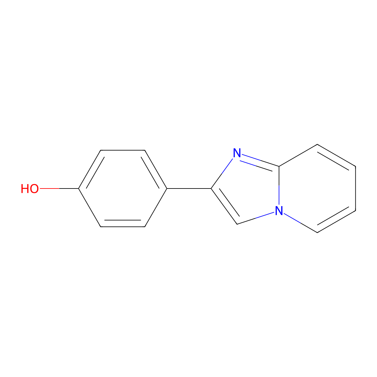 4-(Imidazo[1,2-a]pyridin-2-yl)phenol molecular structure, CAS 57636-31-4